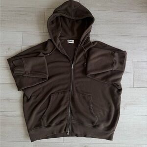 Elwood core zip hoodie chocolate XL